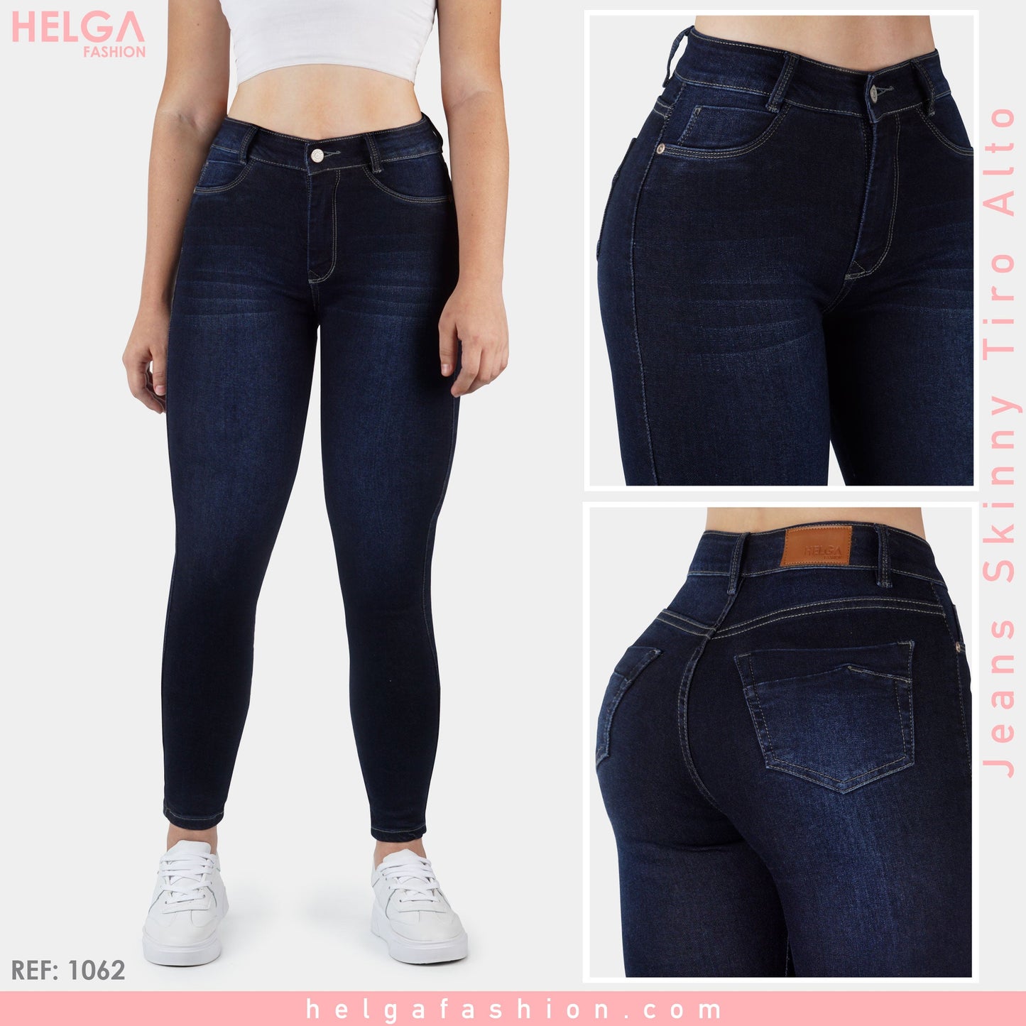 Jeans Skinny Strech Tiro Alto Ref 1062