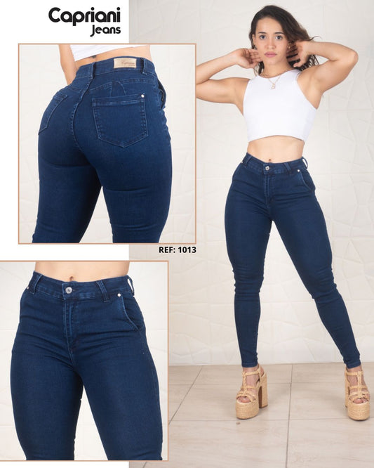 Jeans Skinny Strech Control Abdomen, Tiro Alto Ref 1013