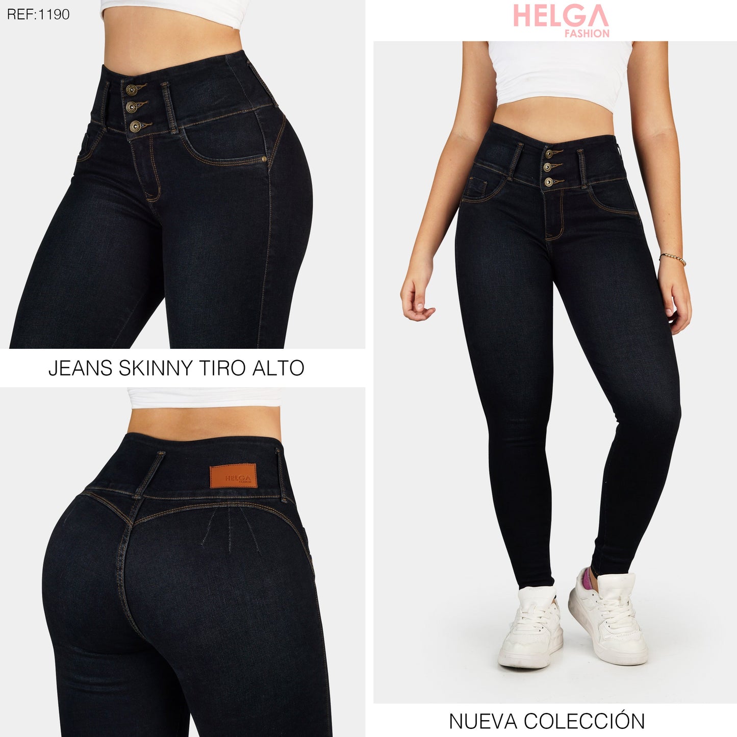 Jeans Skinny Strech, Tiro Alto Ref 1190