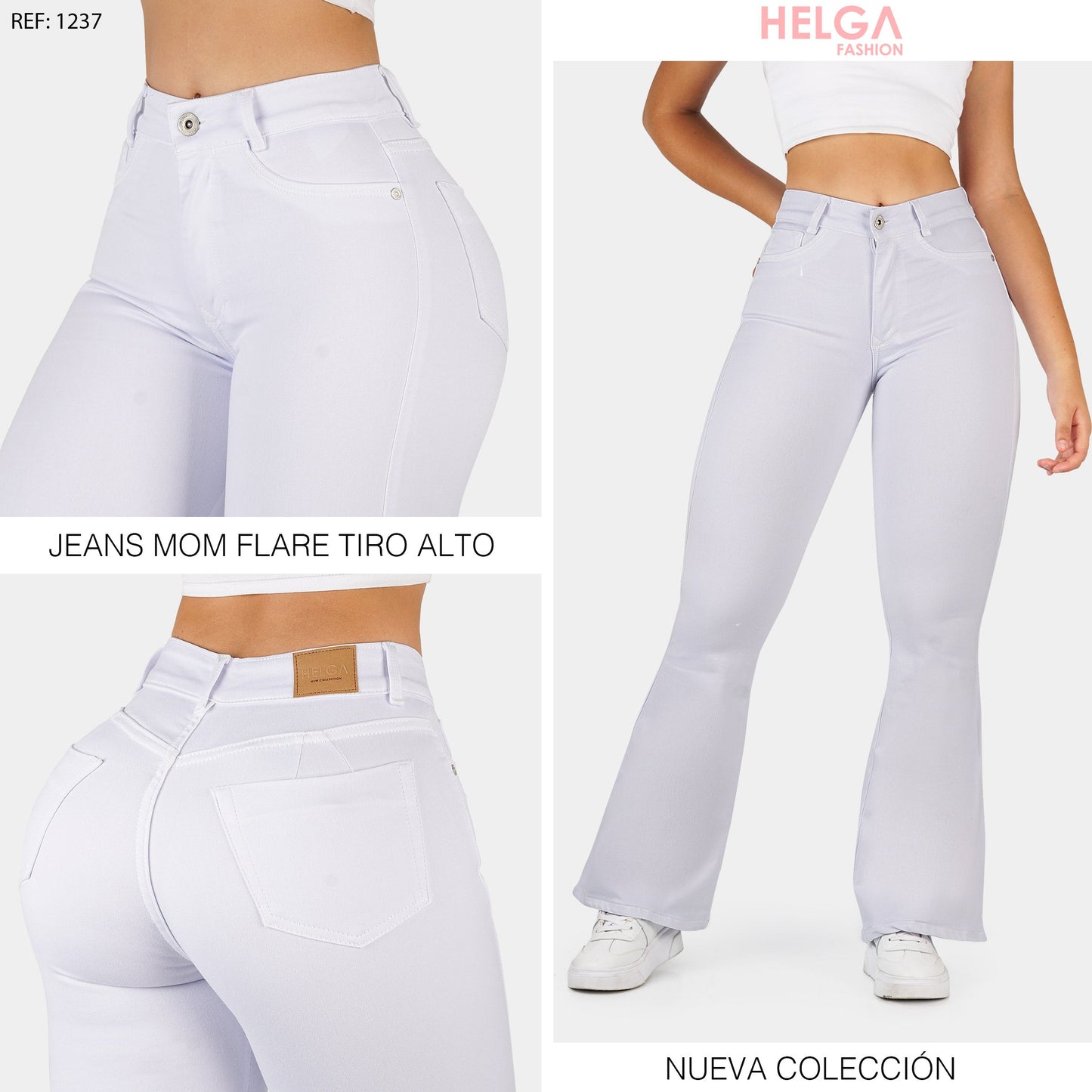 Jeans Bota Ancha Strech, Tiro Alto Ref 1237