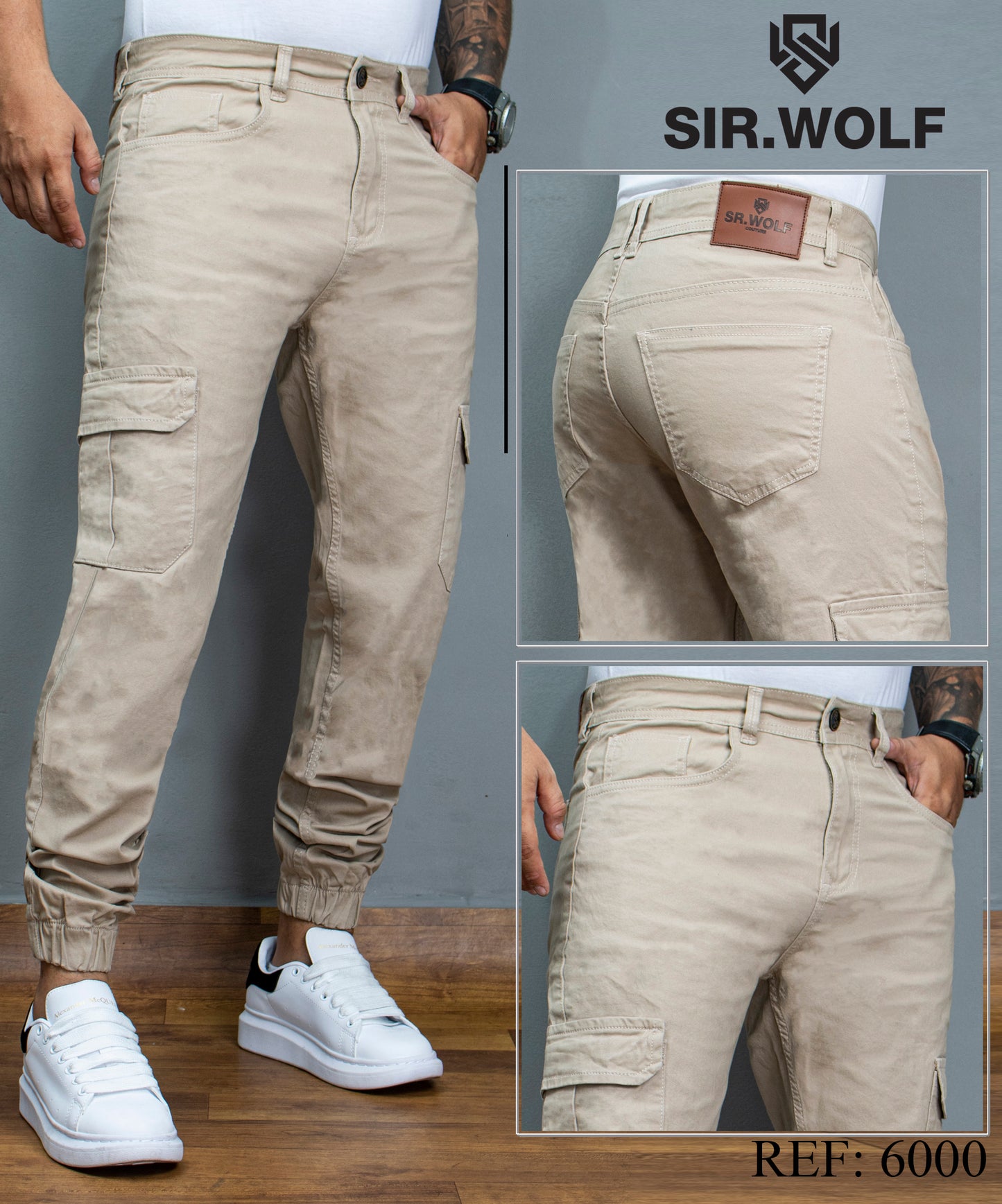 JEAN SLIM CONFORT CARGO HOMBRE 6000